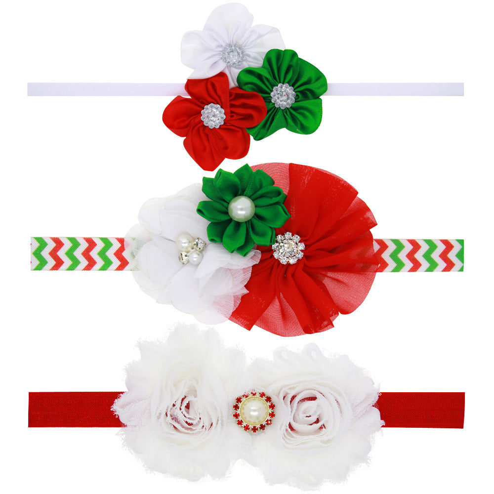 Wholesale Headband Fabric Christmas Children's Chiffon Headband JWE-HD-qiun008
