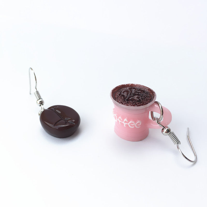 Wholesale Handmade Funny Funny Simulation Coffee Bean Earrings JWE-ES-ChTeng015