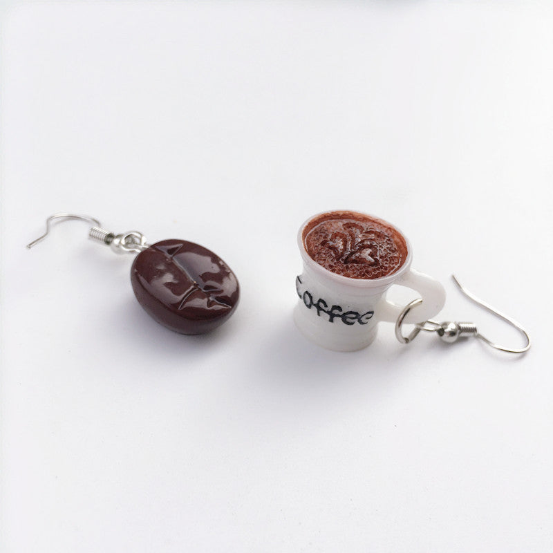 Wholesale Handmade Funny Funny Simulation Coffee Bean Earrings JWE-ES-ChTeng015