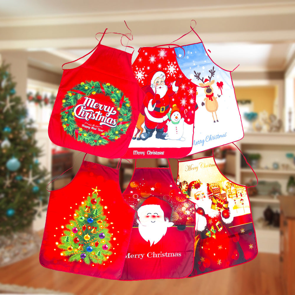 Wholesale Decorative Christmas Decoration Fabric Print Snowman Christmas Apron MOQ≥2 JWE-DCN-Cunj004