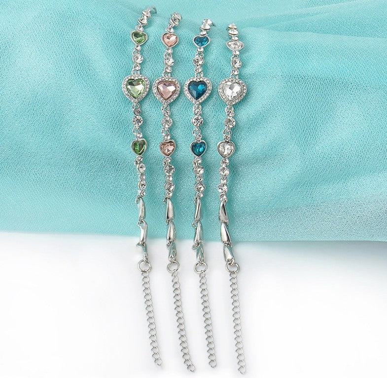 Wholesale Bracelet Alloy Austrian Crystal Heart of the Ocean JWE-BT-saip002
