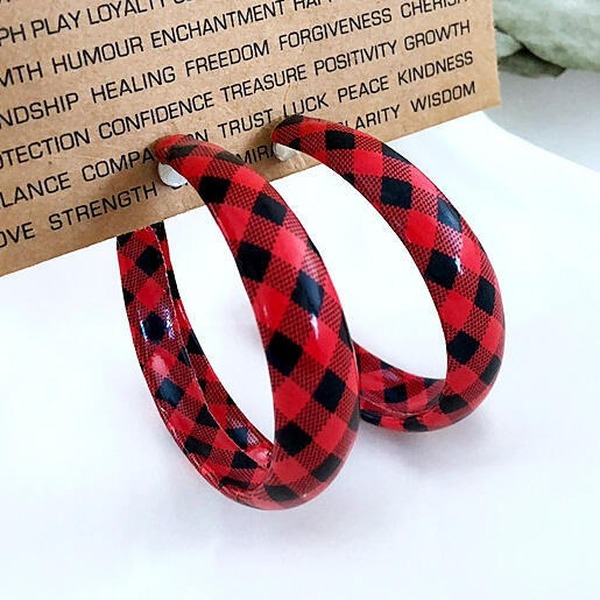 Wholesale red leather Earrings JWE-ES-Saip011