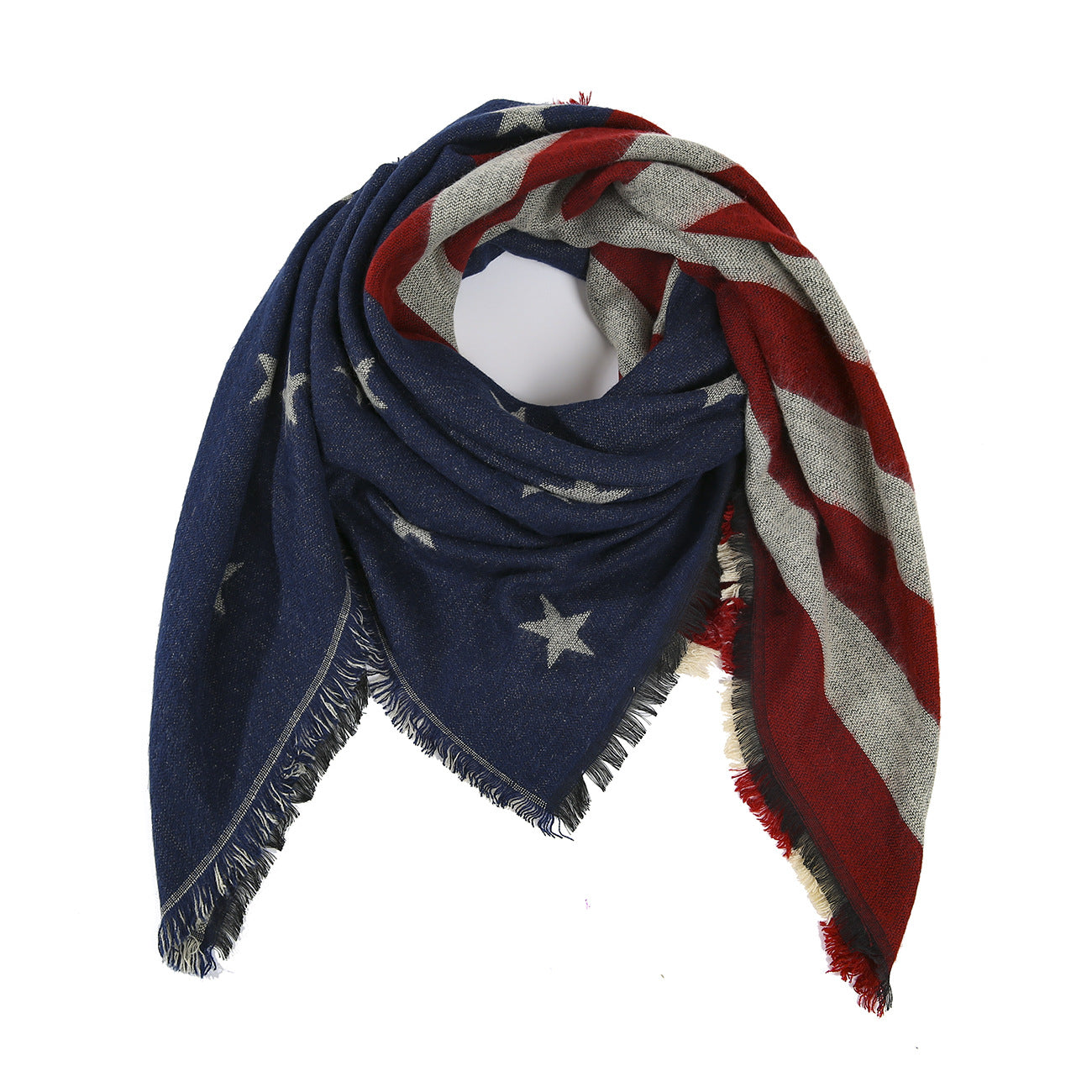 Wholesale Scarf Imitation Cashmere Winter Thickening Shawl Tassel American Flag JWE-SF-Yingm006