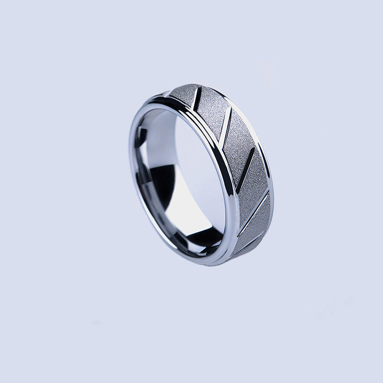 Wholesale Rings Stainless Steel Frosted Groove JWE-RS-BeiC001