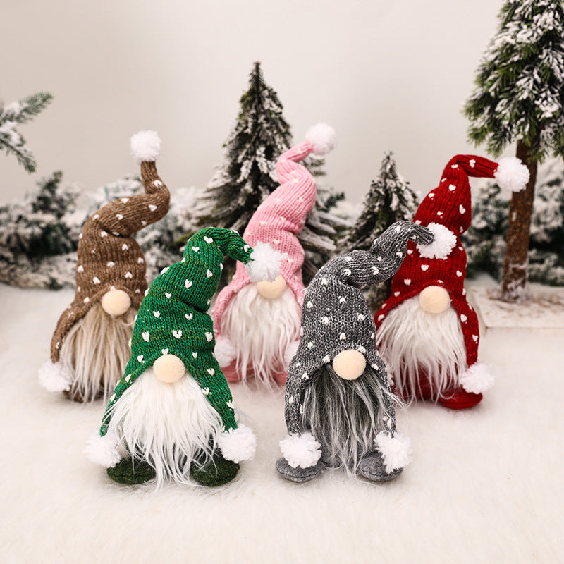 Wholesale Ornament Cloth Christmas White Beard Faceless Doll MOQ≥2 JWE-OS-MinG001