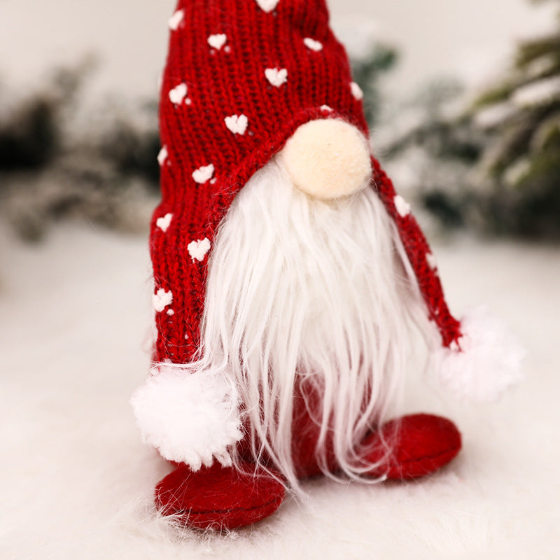 Wholesale Ornament Cloth Christmas White Beard Faceless Doll MOQ≥2 JWE-OS-MinG001