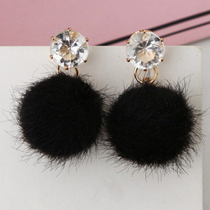 Wholesale Earrings Alloy Hair Balls Set with Crystal MOQ≥2 JWE-ES-GYUE001