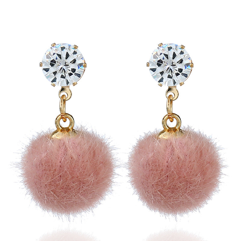 Wholesale Earrings Alloy Hair Balls Set with Crystal MOQ≥2 JWE-ES-GYUE001