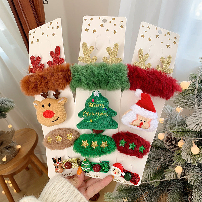 Wholesale Hair Clips Plush Set of Four Children Christmas Cartoon MOQ≥2 JWE-HC-HEMA001
