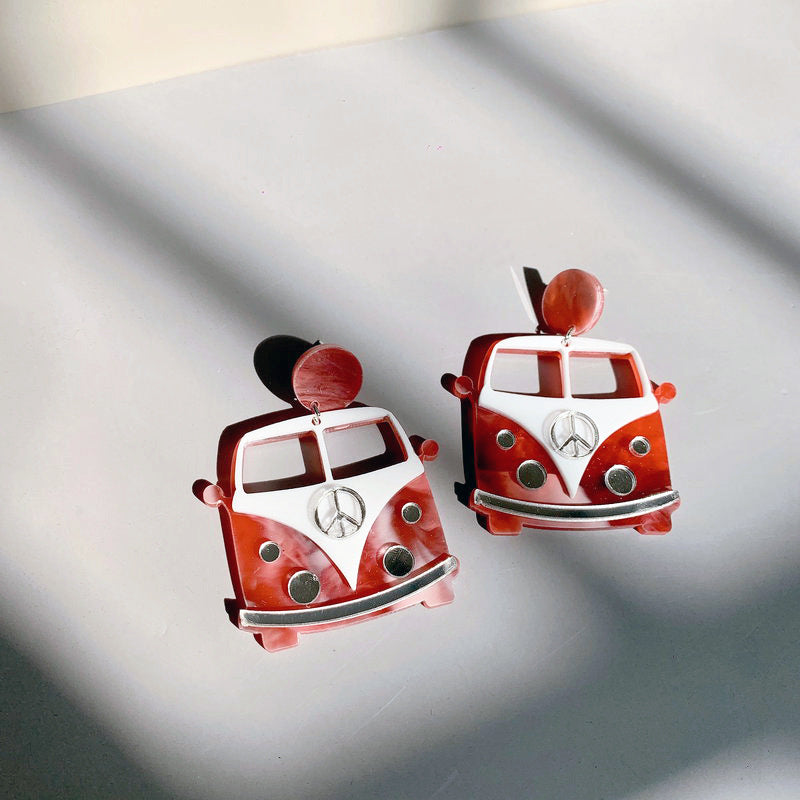 Wholesale Earrings Acrylic Cute Creative Cars JWE-ES-MOSHU056