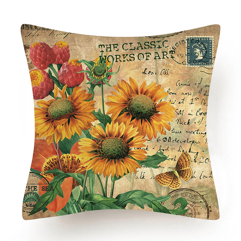 Wholesale Pillowcase Linen Sunflower Thanksgiving Without Pillow JWE-PW-Mengde007