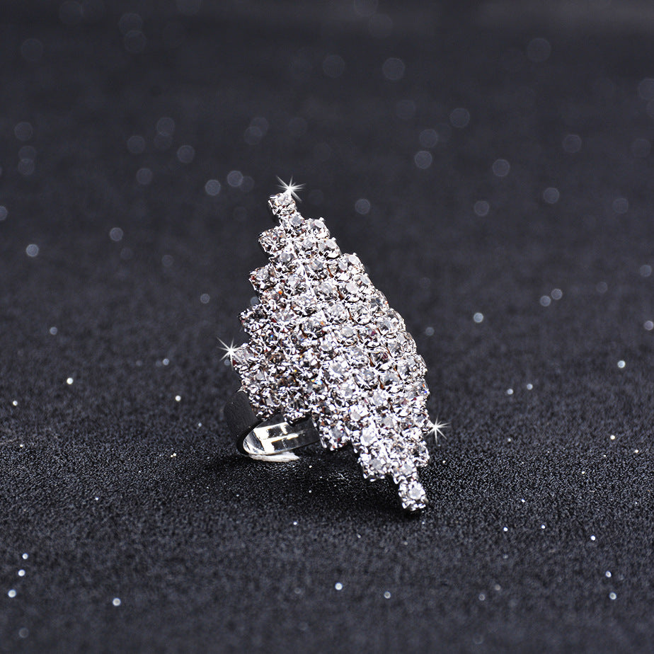 Wholesale Rings Metal Diamond Ring Bridal Wedding Dress Accessories MOQ≥3 JWE-RS-BiS001