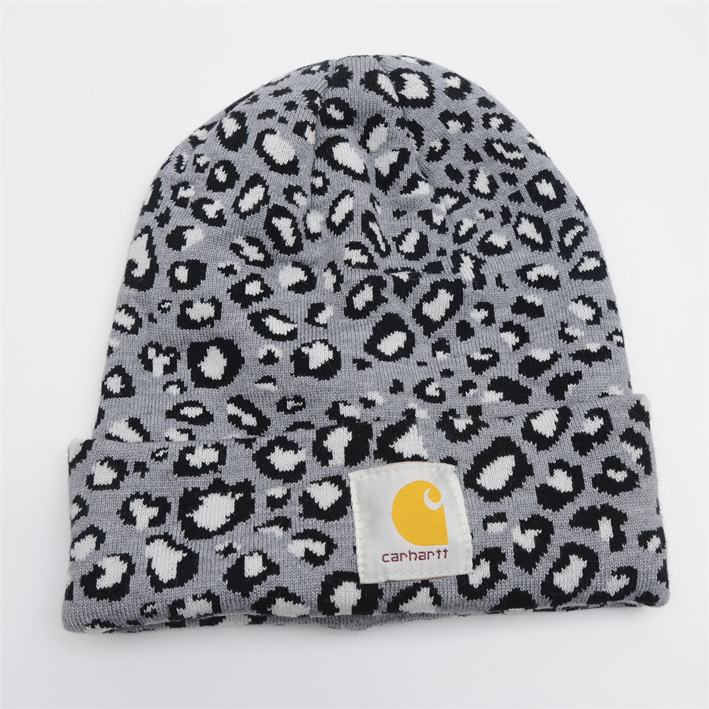 Wholesale Hat Cotton Leopard Print Sweater Hat MOQ≥2 (F) JWE-FH-KuT001