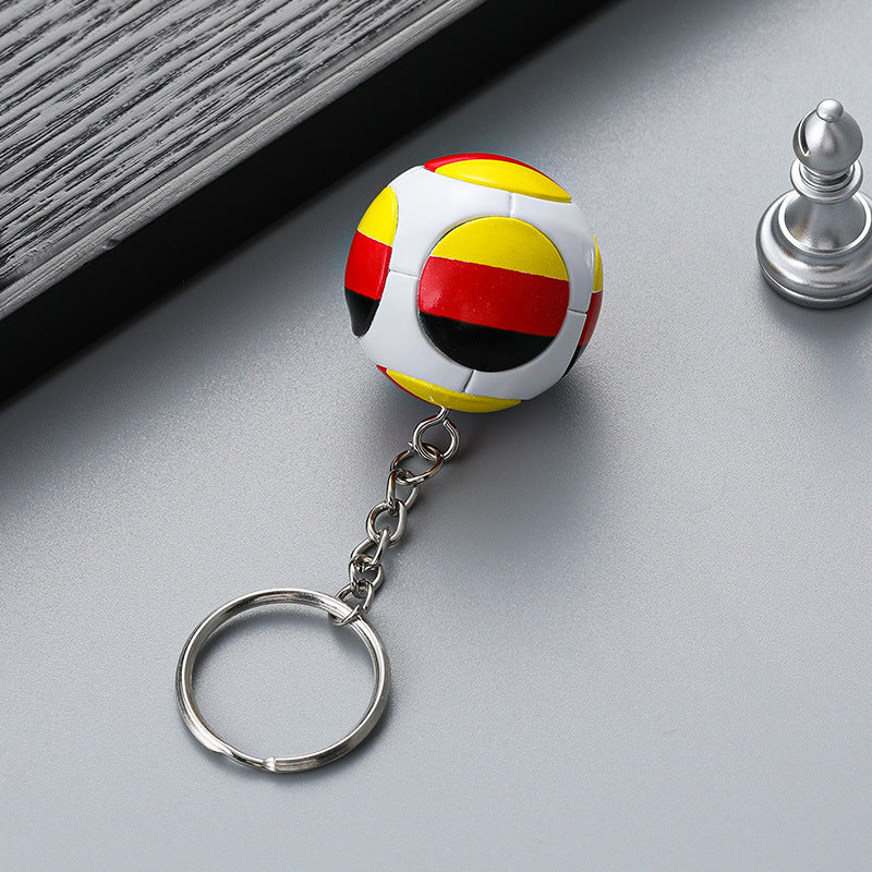 Wholesale Keychain PVC World Cup Printed Flag Soccer Small Gift Pendant JWE-KC-RuiQi002