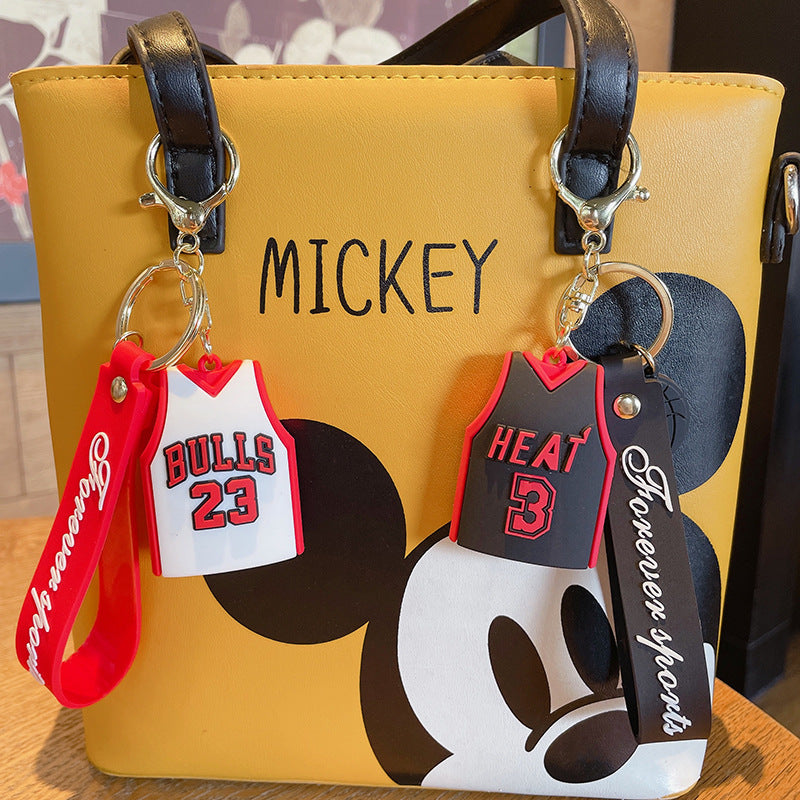Wholesale Keychains For Backpacks Cartoon Fashion Basketball Jersey Keychain Creative PVC Epoxy Doll JWE-KC-JG236