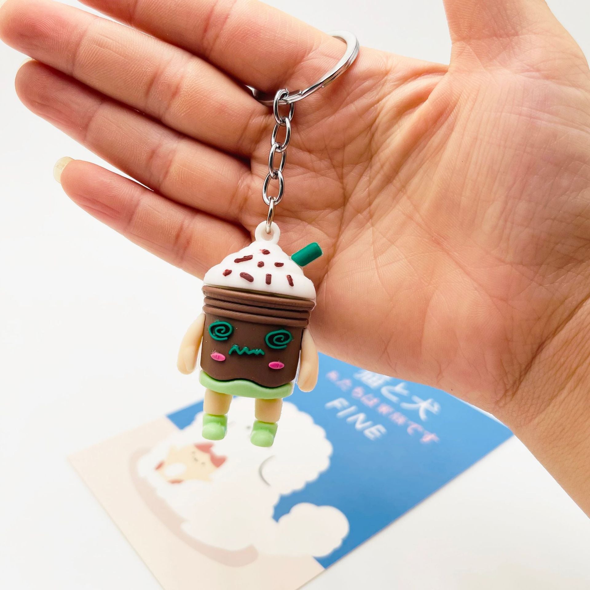 Wholesale Keychains PVC Bubble Tea Doll Toy (M) JWE-KC-XiangY036