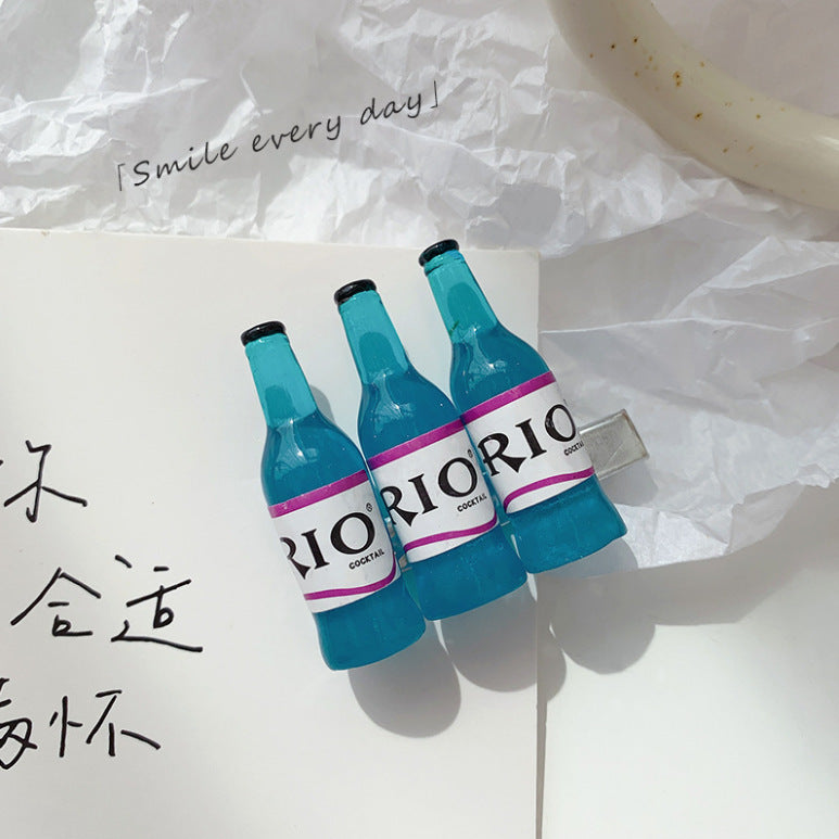 Wholesale Hair Clips Acrylic Cute Fun Drink Bottle JWE-HC-Yizhong001
