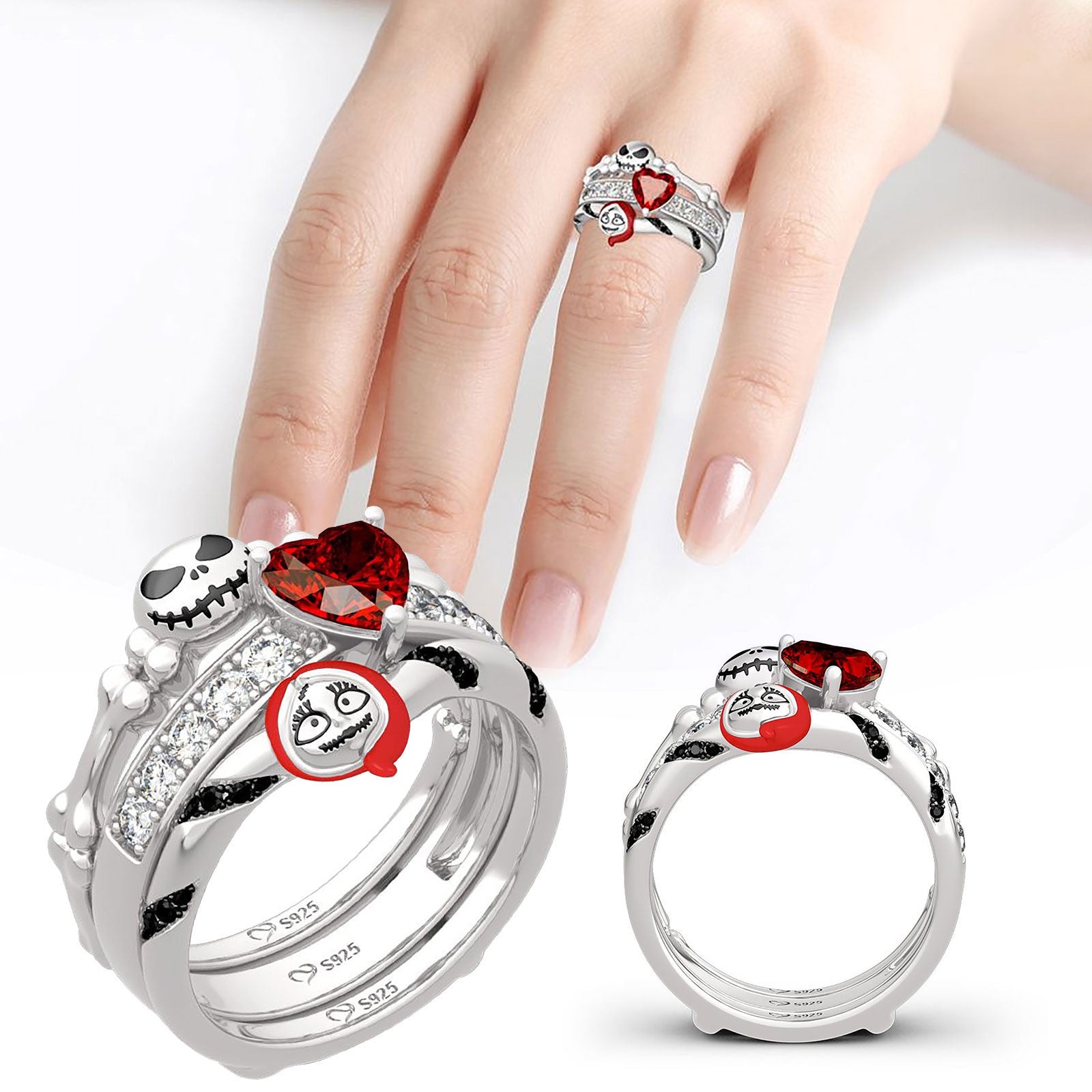 Wholesale Ring Aluminum Alloy Halloween Ring Set MOQ≥2 JWE-RS-MHJ001