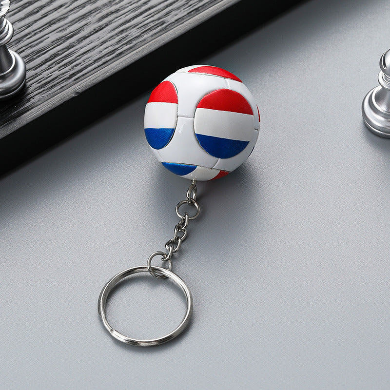 Wholesale Keychain PVC World Cup Printed Flag Soccer Small Gift Pendant JWE-KC-RuiQi002