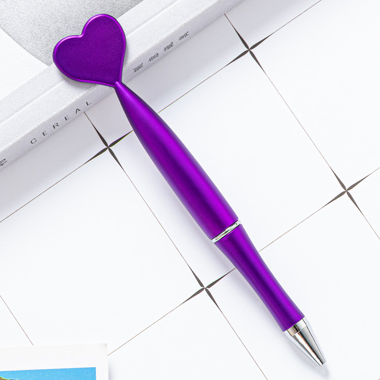 Wholesale Ballpoint Pen Plastic Heart Shaped Twist Pen MOQ≥2 JWE-BP-Huah089