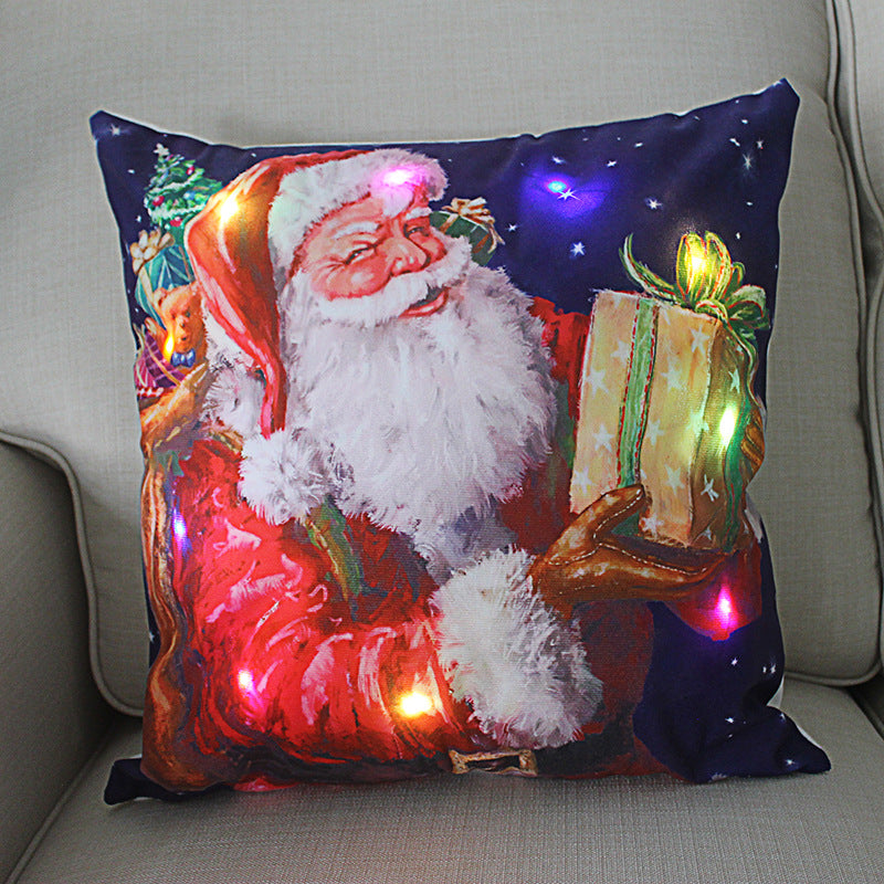 Wholesale Pillowcase Christmas Glowing Pillow LED Lights Short Plush MOQ≥2 JWE-PW-Yifan001