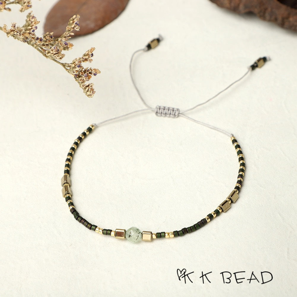 Wholesale Bracelet Rice Beads Natural Stone Handmade Beaded Couple JWE-BT-QiQi001