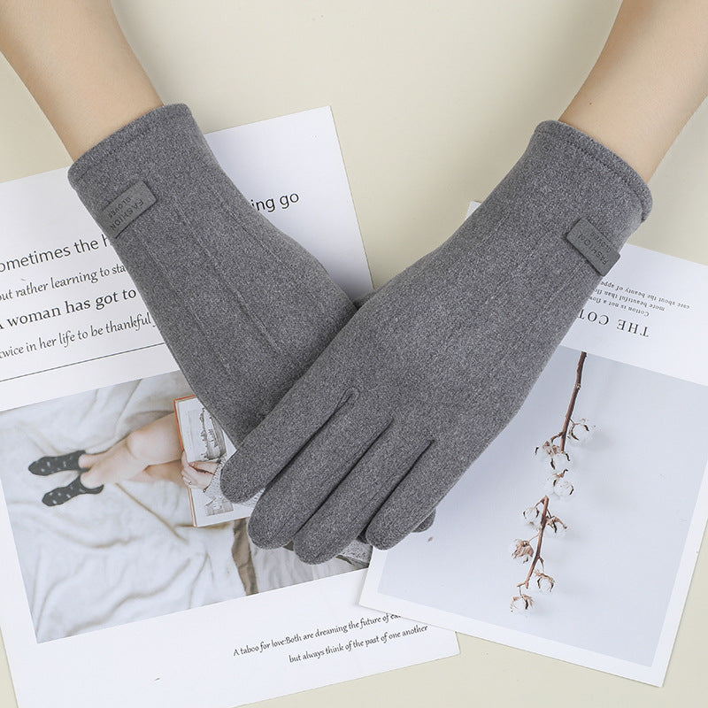 Wholesale Gloves Rabbit Velvet Autumn Winter Warm Women Touch Screen MOQ≥2 JWE-GS-ShiG001