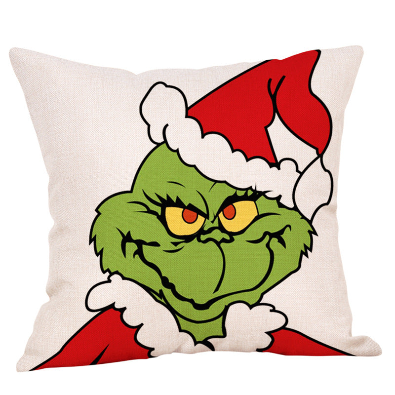 Wholesale Cartoon Christmas Linen Pillowcase (M) JWE-PW-mengj003