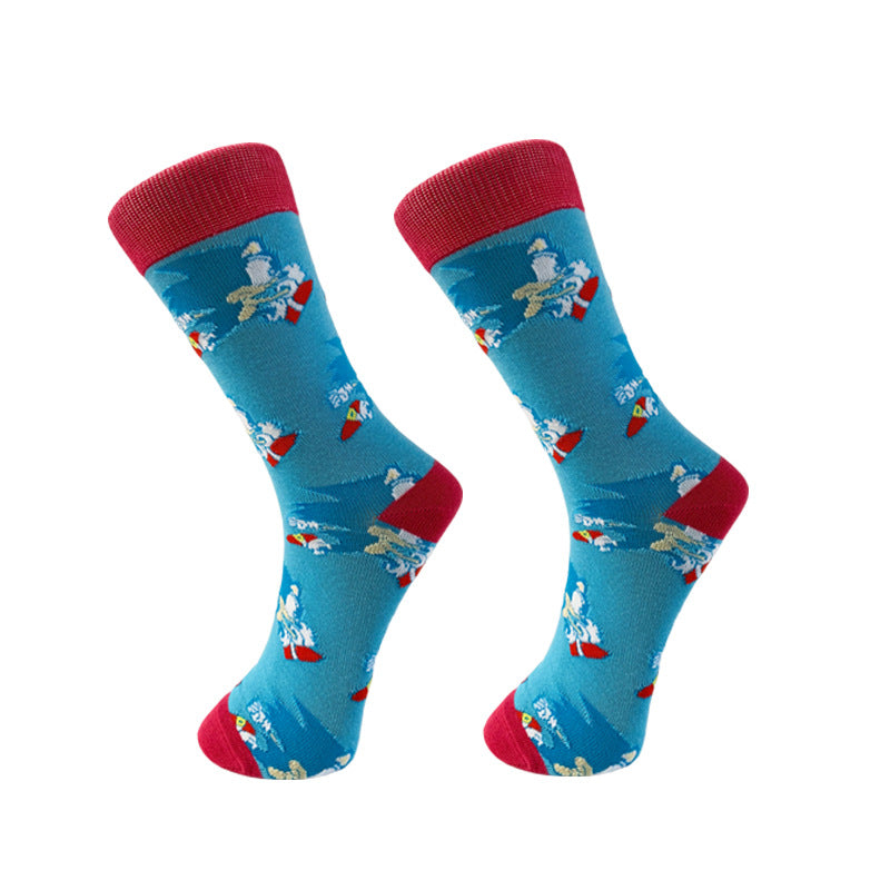 Wholesale Sock Cotton Cartoon Men's Socks Mid Tube Trend Breathable (M) JWE-SK-YiYan032