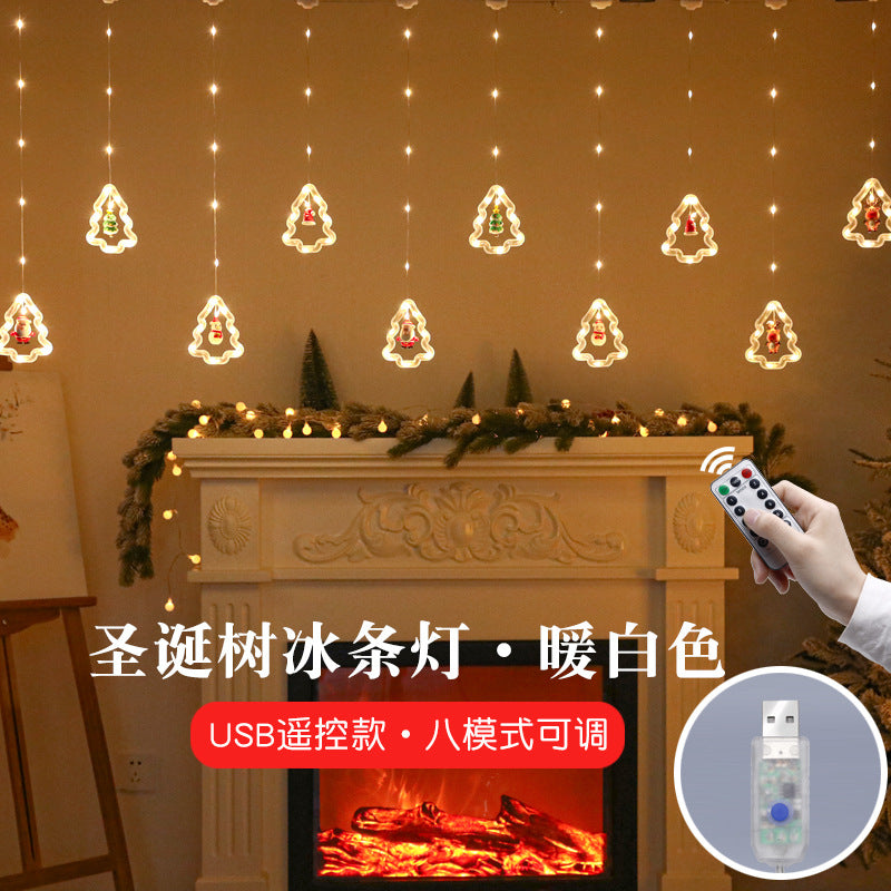 Wholesale Decorative Plastic LED Christmas Light String Ring Curtain Decoration JWE-DCN-XiYing001