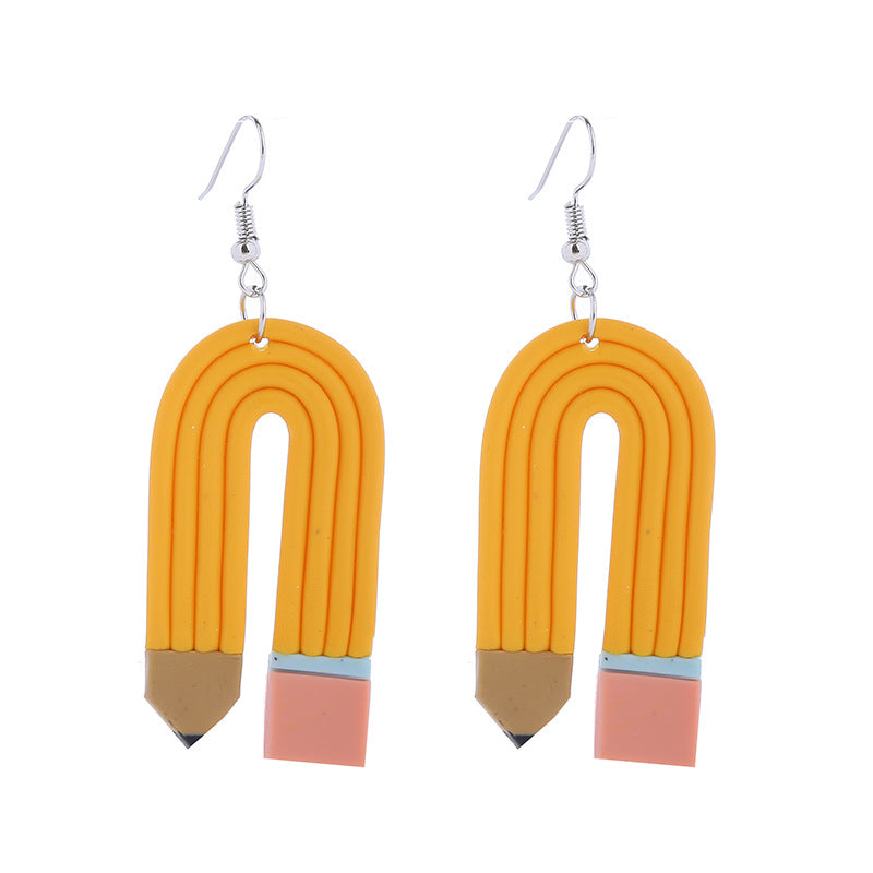 Wholesale Earrings Soft Pottery Multicolor Pencils JWE-ES-ChTeng004