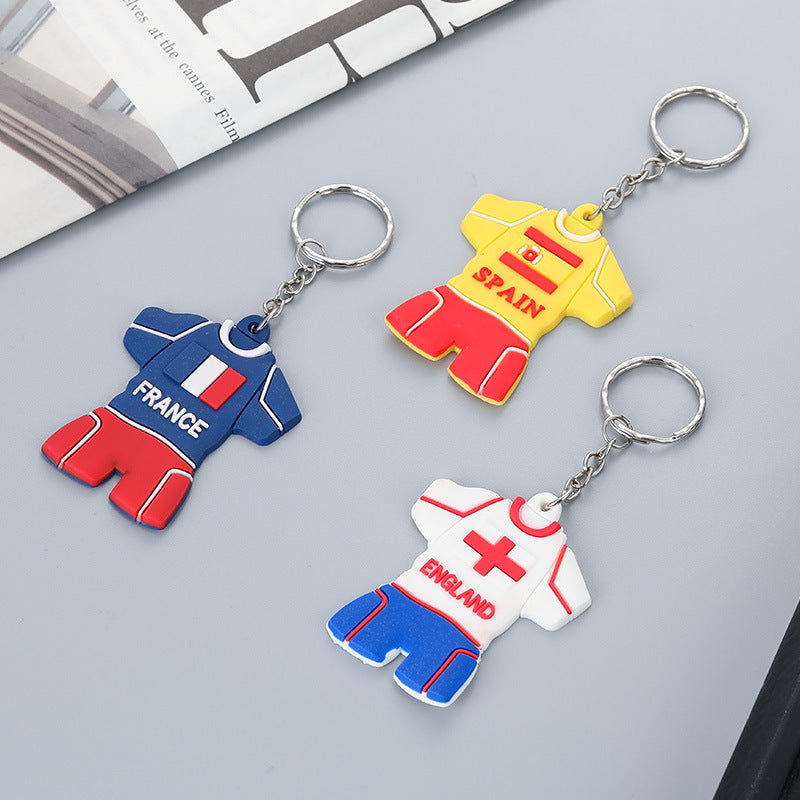 Wholesale Keychain Silicone World Cup National Team Jersey Pendant JWE-KC-RuiQi003