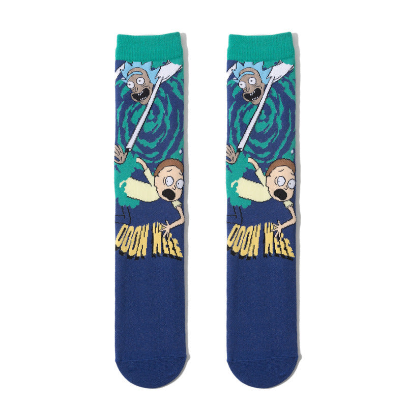 Wholesale socks cartoon medium and long tube skateboard personality socks (M) JWE-SK-HuiHe007