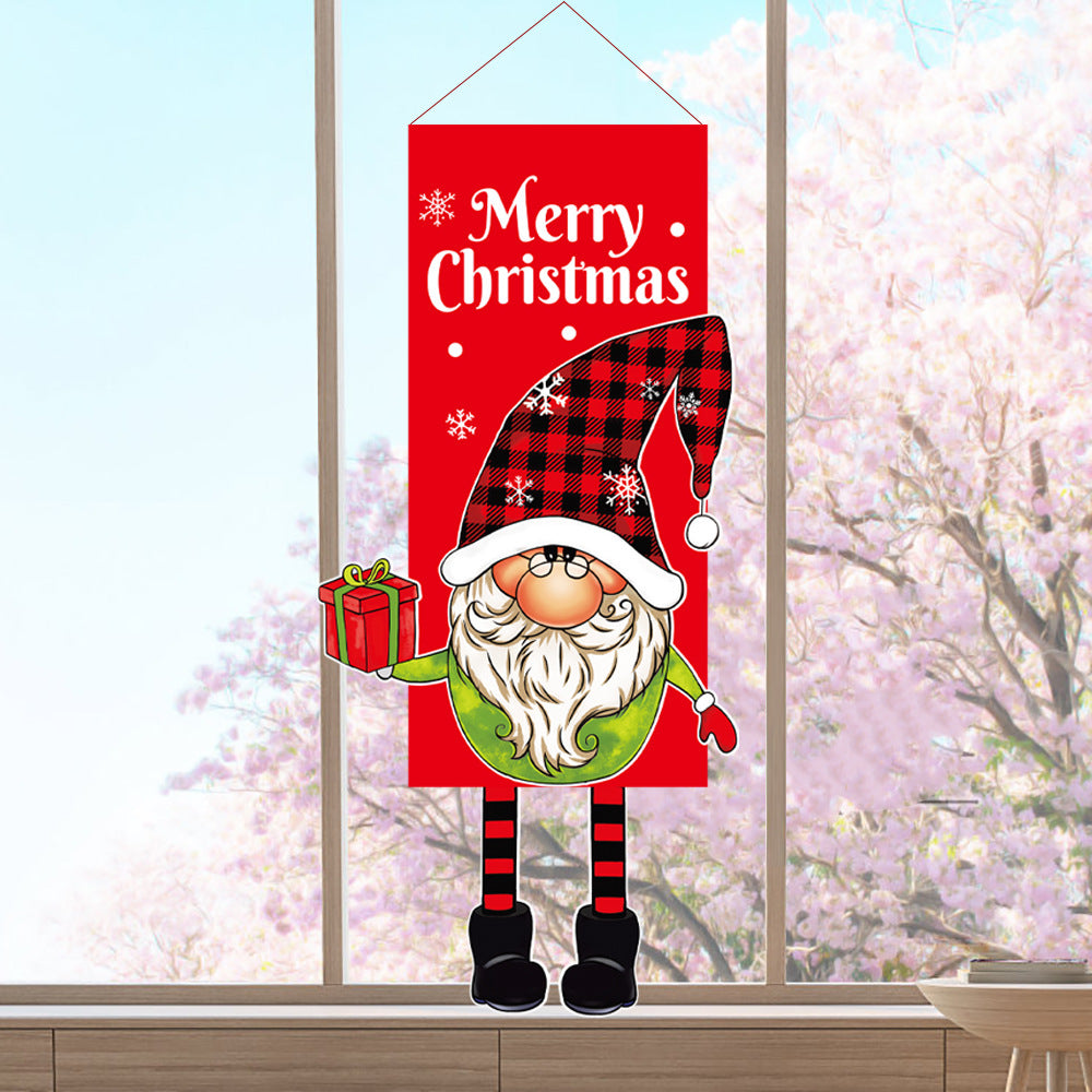 Wholesale Decorative Nonwoven Christmas Faceless Doll Doll Hanging Flag MOQ≥2 JWE-DCN-MinG001