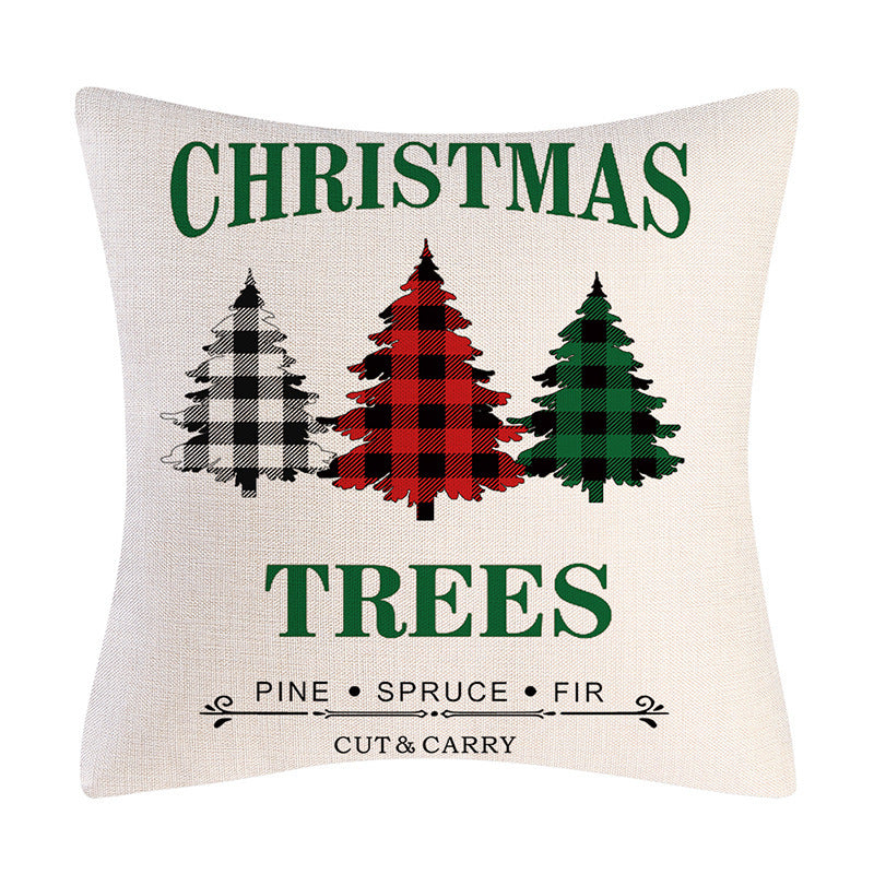 Wholesale Pillowcase Blended Christmas Farm Style Truck Bell Printed JWE-PW-Yiyang003