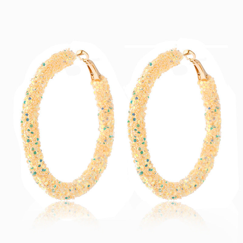 Wholesale Earrings Metal Colorful Shiny Circles MOQ≥2 JWE-ES-XiangE002