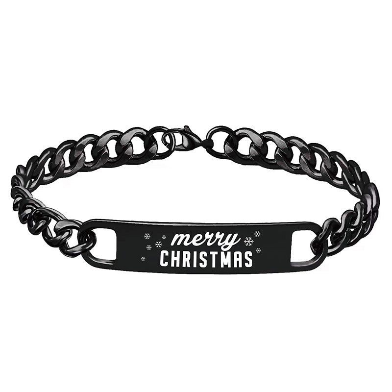 Wholesale Bracelet Stainless Steel Lettering Christmas Gift JWE-BT-GangG018
