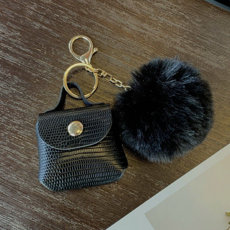 Wholesale Keychain PU Mini Luggage Hair Ball Keychain MOQ≥3 JWE-KC-Jinf001