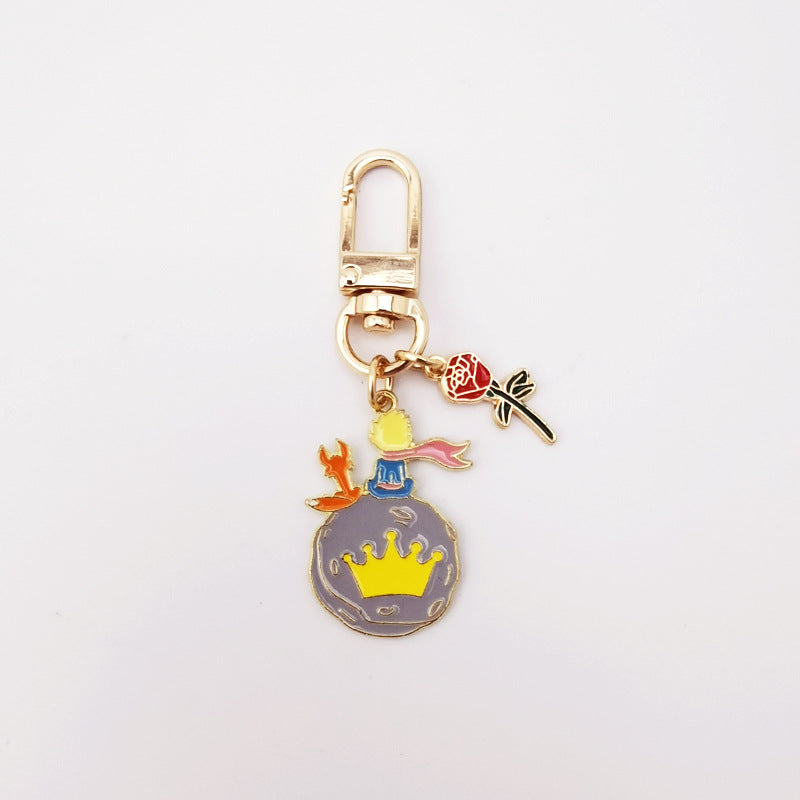 Wholesale Keychain Metal Cute Cartoon Rose Ornament MOQ≥2 (M) JWE-KC-QiChen004
