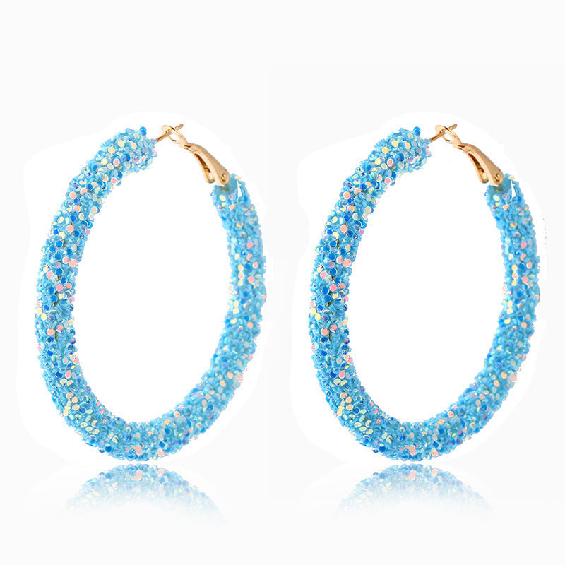 Wholesale Earrings Metal Colorful Shiny Circles MOQ≥2 JWE-ES-XiangE002