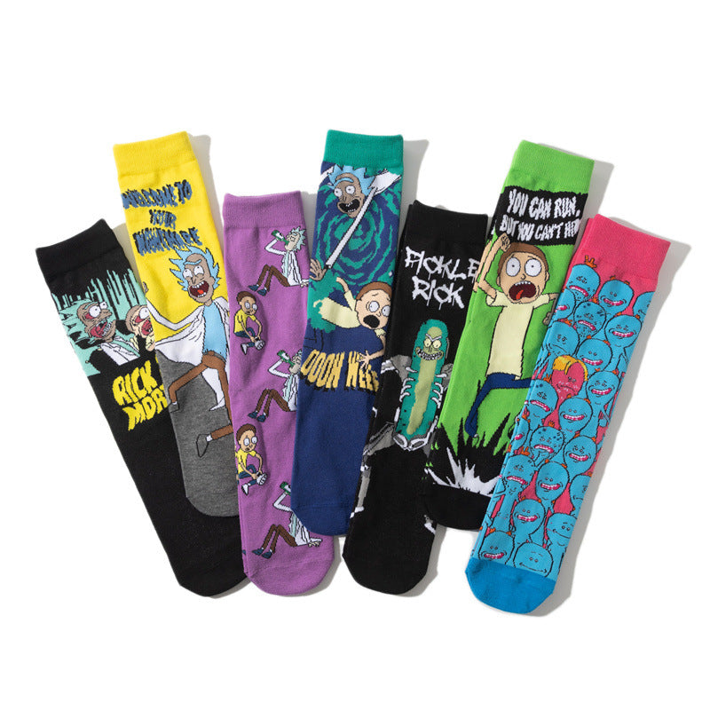Wholesale socks cartoon medium and long tube skateboard personality socks (M) JWE-SK-HuiHe007