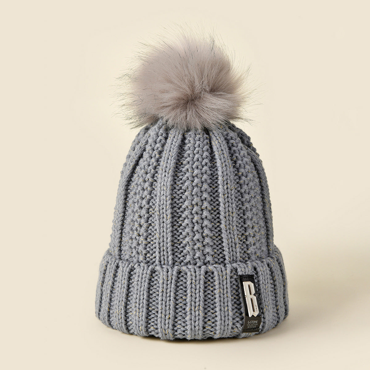 Wholesale Fashion Hat Acrylic Autumn Winter Thick Knitted Hat MOQ≥2 JWE-FH-YueH012