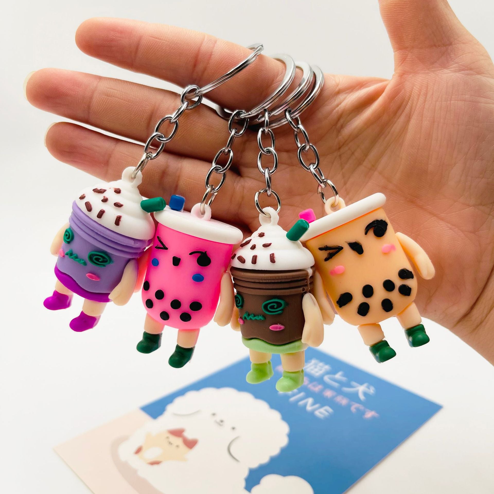 Wholesale Keychains PVC Bubble Tea Doll Toy (M) JWE-KC-XiangY036