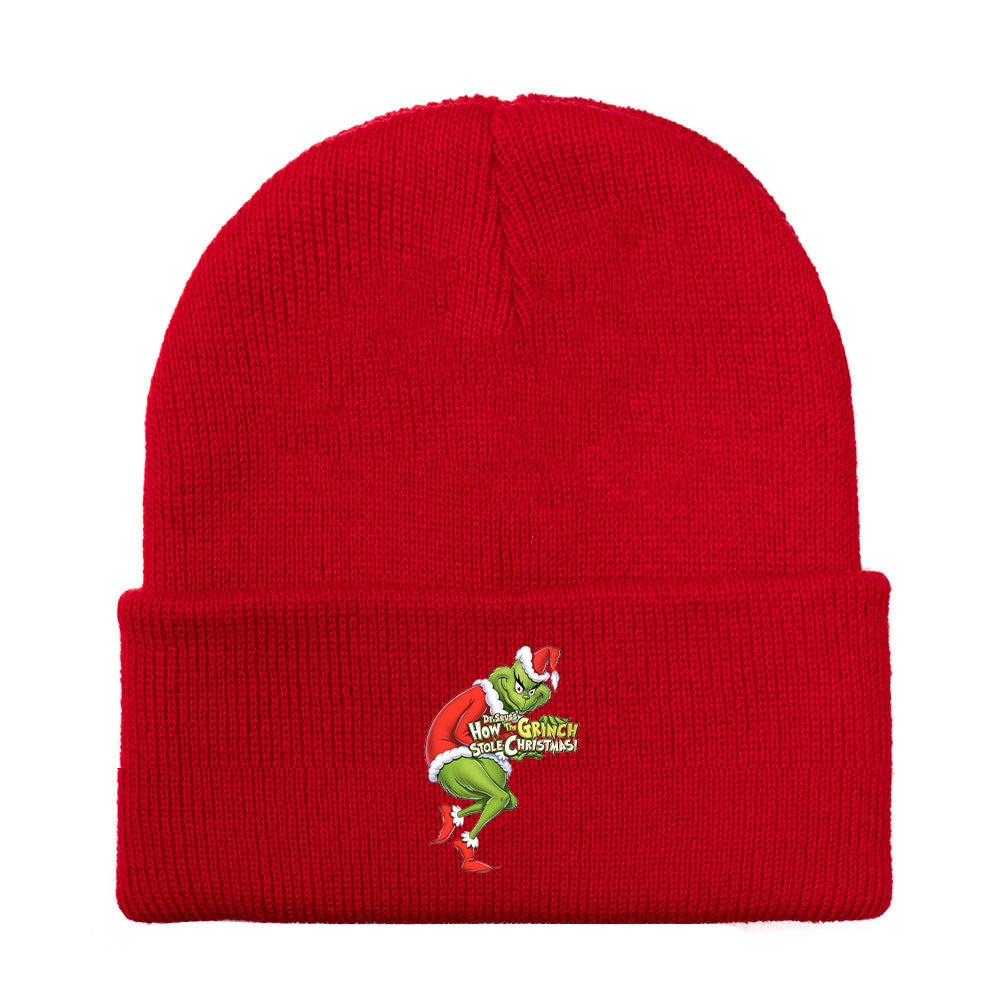 Wholesale Hat Acrylic Christmas Printed Red Knit Hat JWE-FH-WDM002
