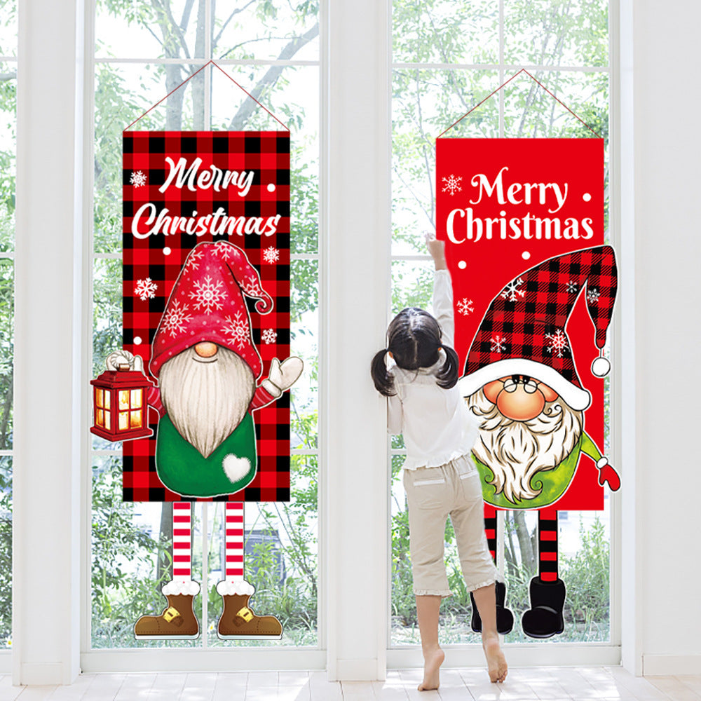 Wholesale Decorative Nonwoven Christmas Faceless Doll Doll Hanging Flag MOQ≥2 JWE-DCN-MinG001