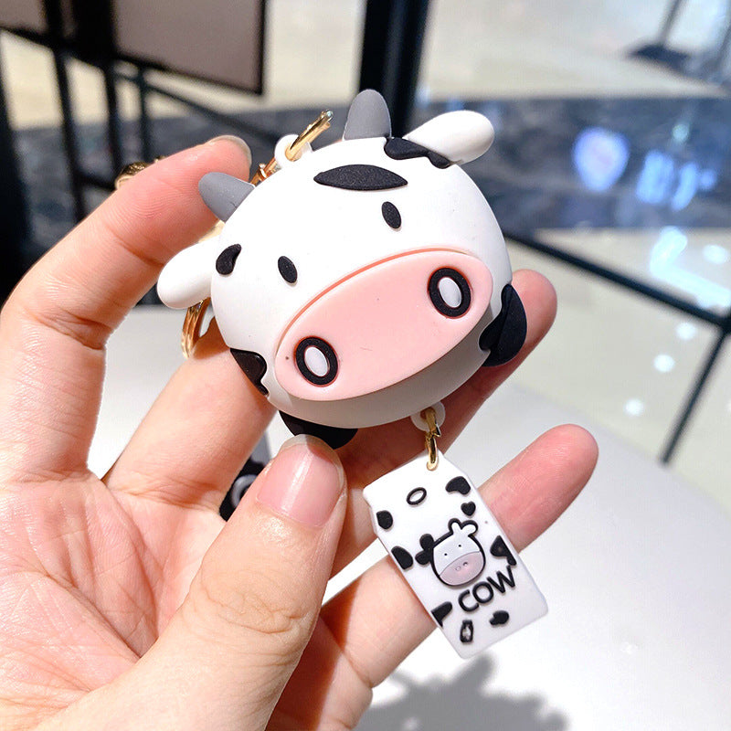 Wholesale Keychain Silicone Cartoon Cute Cows MOQ≥2 JWE-KC-LeZ024