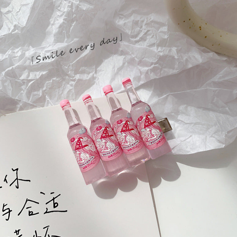 Wholesale Hair Clips Acrylic Cute Fun Drink Bottle JWE-HC-Yizhong001