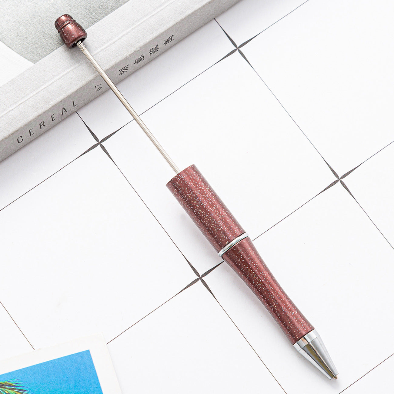Wholesale beaded plastic ballpoint pen JWE-BP-Huah005