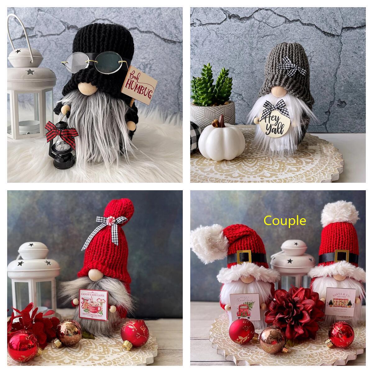 Wholesale Decorative Cloth Christmas Red Flannel Faceless Doll Ornament JWE-OS-GangL032