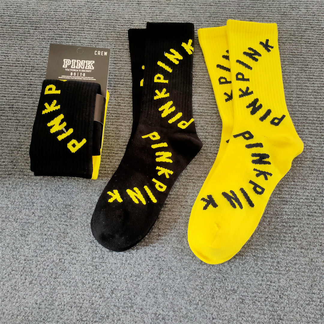 Wholesale Sock Polyester Cotton Sweat Absorbing Street Skateboard Women Pile Dui Calf Socks 2 pairs/set MOQ≥2 JWE-SK-HaoMing001